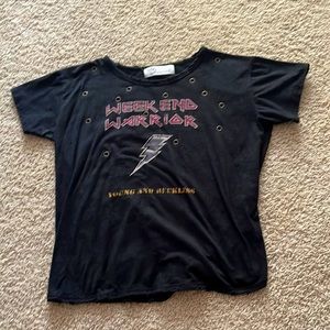 Vintage Havana womens T-Shirt. Size Medium. Graphic tee, charcoal grey.